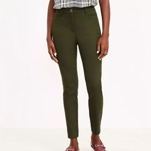 Loft Sutton Skinny Dress Pants (Olive Green)